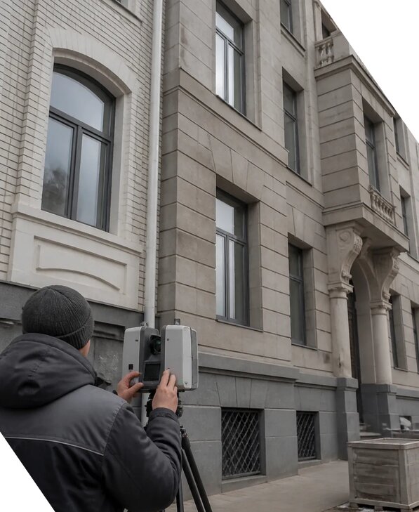 Лазерное сканирование фасадов зданий для обследования в Кинешме